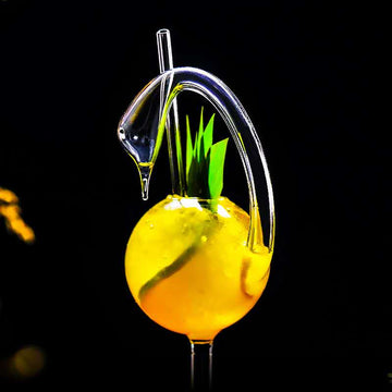 Swan Cocktail Glass With Straw